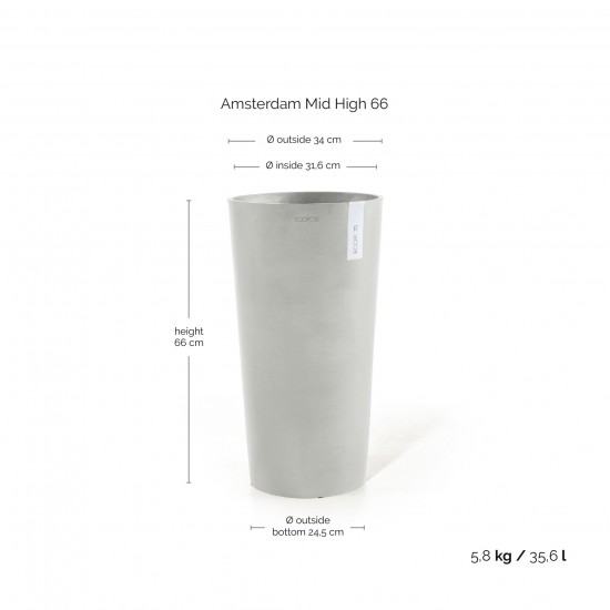 Amsterdam Mid High pot 66 White Grey Amsterdam high pot Amsterdam Mid High pot 66 White Grey Amsterdam high pot