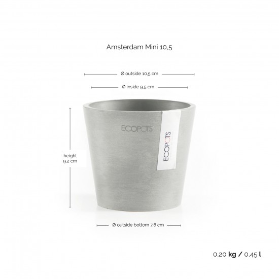 Amsterdam Mini small pot 10 White Grey Small pot amsterdam mini Amsterdam Mini small pot 10 White Grey Small pot amsterdam mini