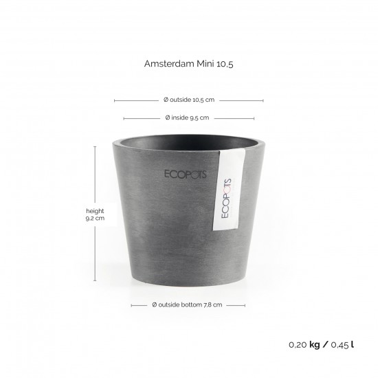 Amsterdam Mini small pot 10 Grey Small pot amsterdam mini Amsterdam Mini small pot 10 Grey Small pot amsterdam mini