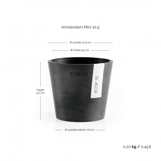 Amsterdam Mini small pot 10 Dark Grey Small pot amsterdam mini Amsterdam Mini small pot 10 Dark Grey Small pot amsterdam mini