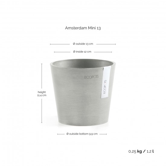 Amsterdam Mini small pot 13 White Grey Small pot amsterdam mini Amsterdam Mini small pot 13 White Grey Small pot amsterdam mini