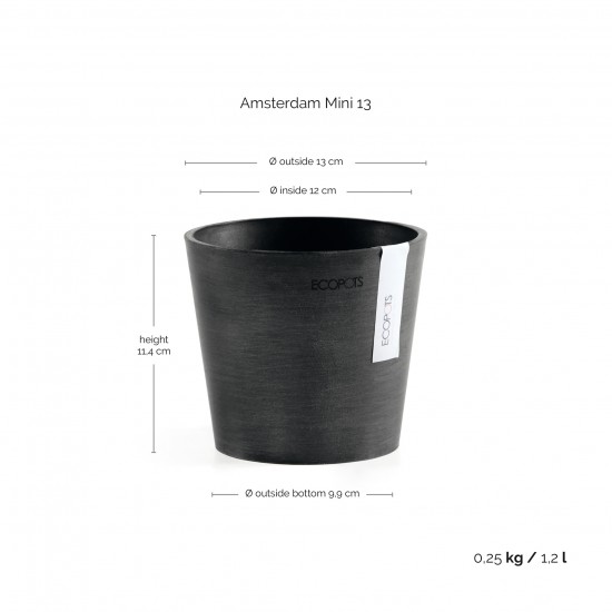Amsterdam Mini small pot 13 Dark Grey Small pot amsterdam mini Amsterdam Mini small pot 13 Dark Grey Small pot amsterdam mini