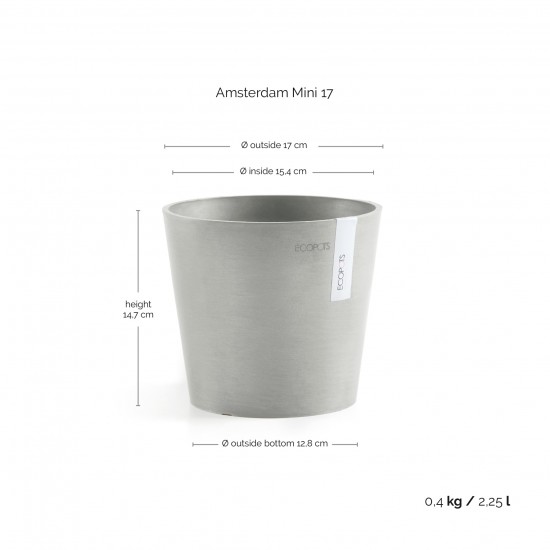 Amsterdam Mini small pot 17 White Grey Small pot amsterdam mini Amsterdam Mini small pot 17 White Grey Small pot amsterdam mini