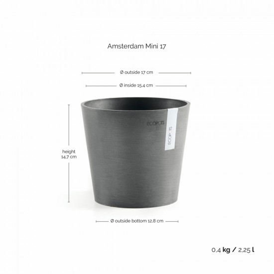 Amsterdam Mini small pot 17 Grey Small pots