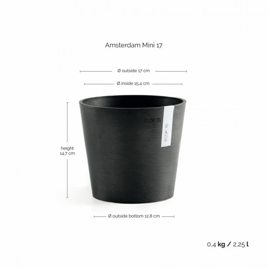 Amsterdam Mini small pot 17 Dark Grey Small pots