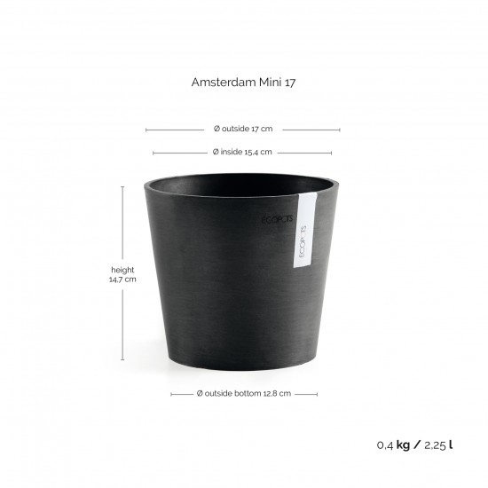 Amsterdam Mini small pot 17 Dark Grey Small pot amsterdam mini Amsterdam Mini small pot 17 Dark Grey Small pot amsterdam mini