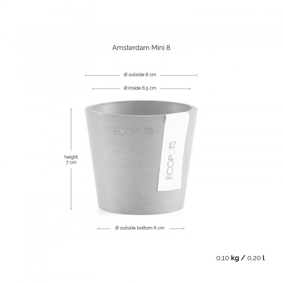 Amsterdam Mini small pot 8 Grey Small pots