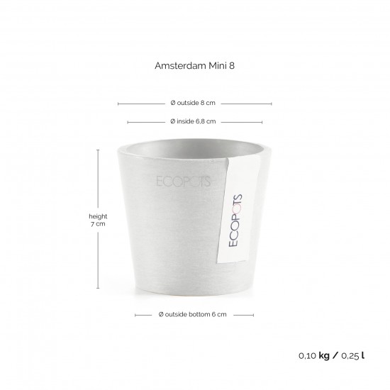 Amsterdam Mini small pot 8 Pure White Small pot amsterdam mini Amsterdam Mini small pot 8 Pure White Small pot amsterdam mini