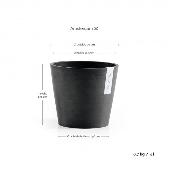 Amsterdam round pot 20 Dark Grey Amsterdam pot Amsterdam round pot 20 Dark Grey Amsterdam pot