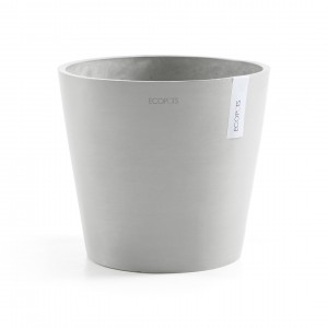 Γλάστρα στρογγυλή Amsterdam 25 White Grey