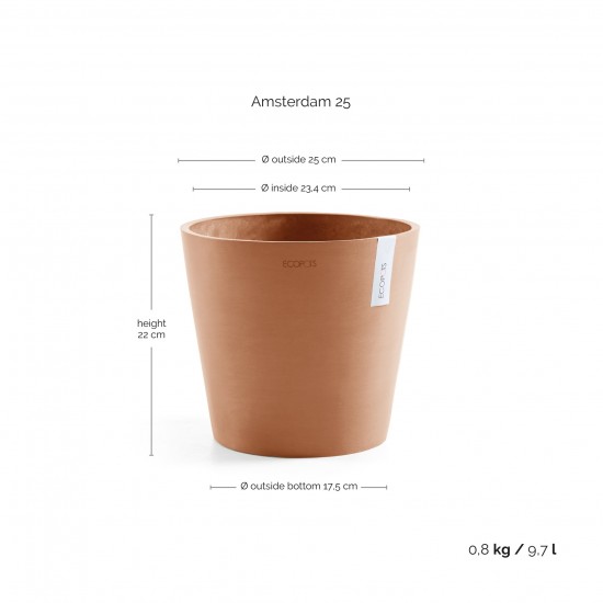 Γλάστρα στρογγυλή Amsterdam 25 Terracotta Γλάστρα amsterdam Γλάστρα στρογγυλή Amsterdam 25 Terracotta Γλάστρα amsterdam