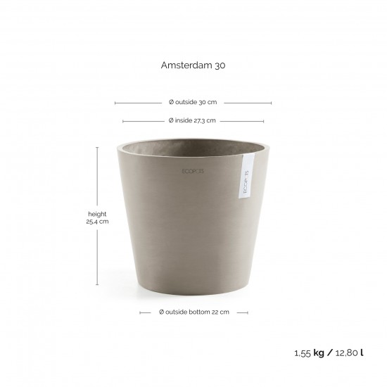 Amsterdam round pot 30 Taupe Amsterdam pot Amsterdam round pot 30 Taupe Amsterdam pot