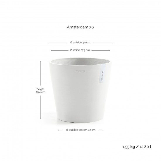 Amsterdam round pot 30 Pure White Amsterdam pot Amsterdam round pot 30 Pure White Amsterdam pot