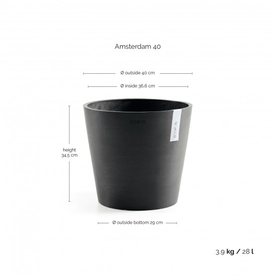 Amsterdam round pot 40 Dark Grey Amsterdam pot Amsterdam round pot 40 Dark Grey Amsterdam pot