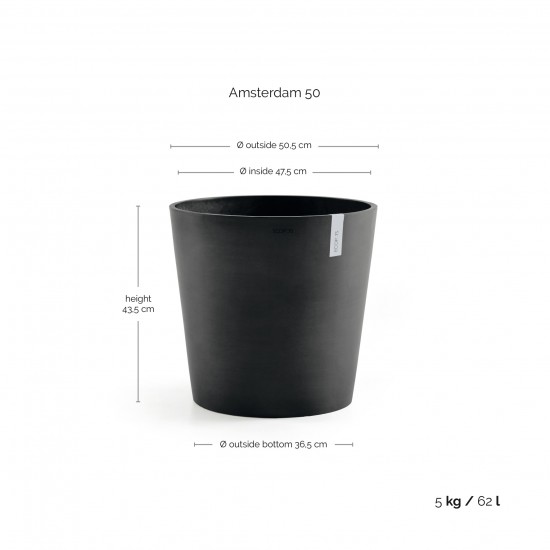 Amsterdam round pot 50 Dark Grey Amsterdam pot Amsterdam round pot 50 Dark Grey Amsterdam pot