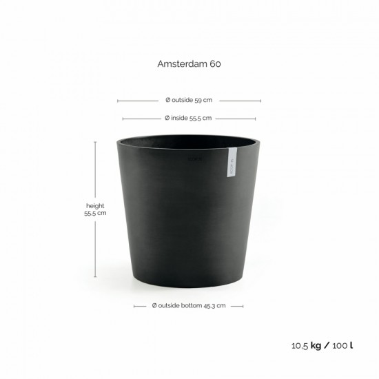 Amsterdam round pot 60 Dark Grey Amsterdam pot 