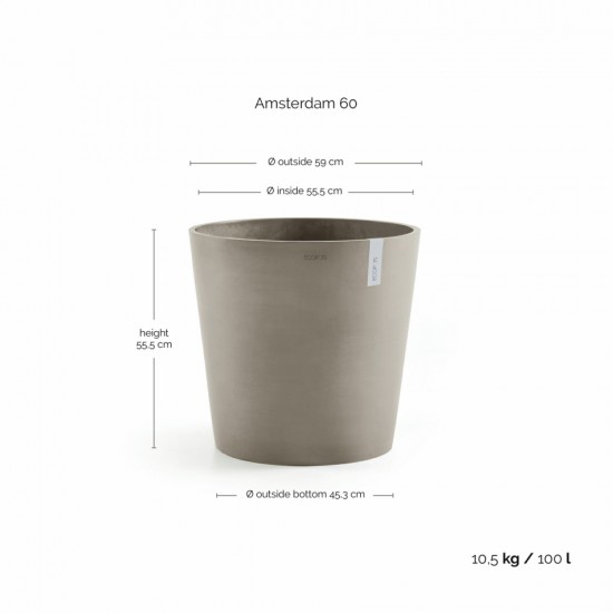 Amsterdam round pot 60 Taupe Amsterdam pot 