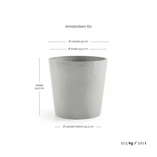 Amsterdam round pot 60 White Grey Amsterdam pot Amsterdam round pot 60 White Grey Amsterdam pot