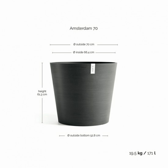 Amsterdam round pot 70 Dark Grey Amsterdam pot 