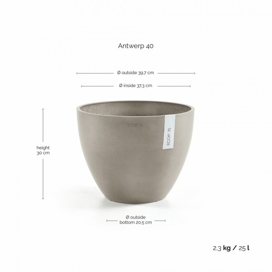 Antwerp oval pot 40 Taupe Antwerp pot 