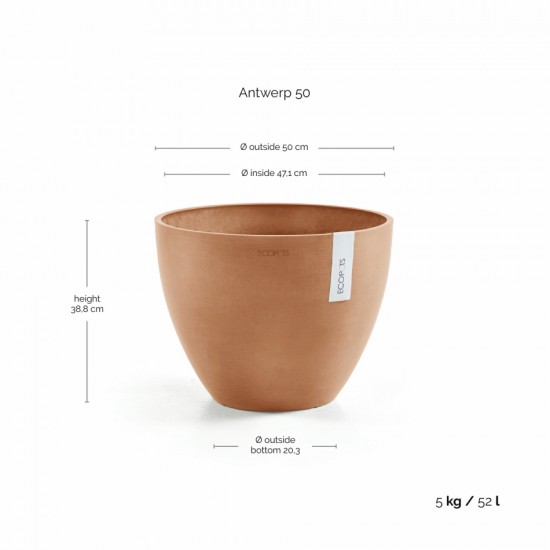 Antwerp oval pot 50 Terracotta Antwerp pot 