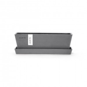 Ζαρντινιέρα Bruges Mini 25 Grey με πιάτο