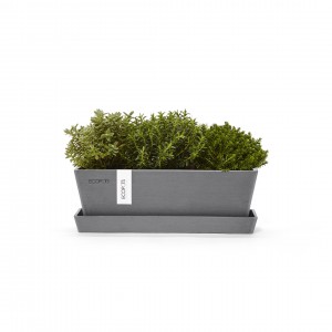 Ζαρντινιέρα Bruges Mini 25 Grey με πιάτο