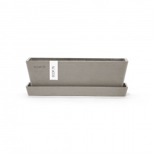Ζαρντινιέρα Bruges Mini 25 Taupe με πιάτο
