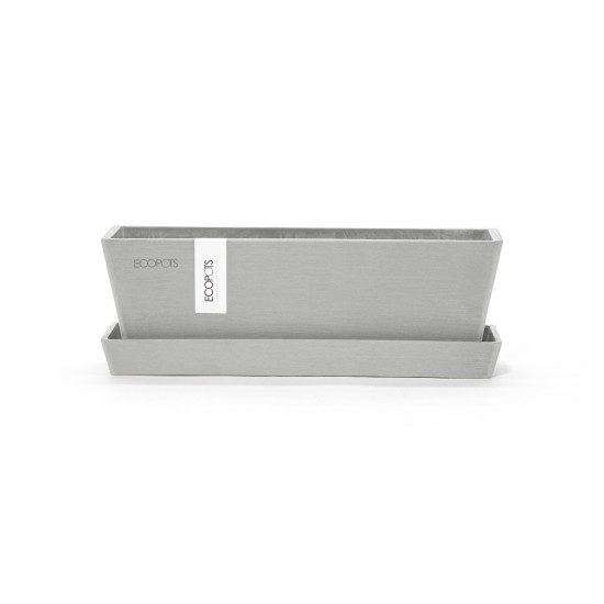 Rectangular planter Bruges Mini 25 White Grey with saucer Renctangular bruges mini Rectangular planter Bruges Mini 25 White Grey with saucer Renctangular bruges mini