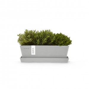 Ζαρντινιέρα Bruges Mini 25 White Grey με πιάτο
