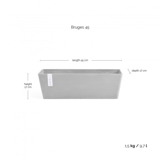 Rectangular planter Bruges 45 Grey Renctangular bruges