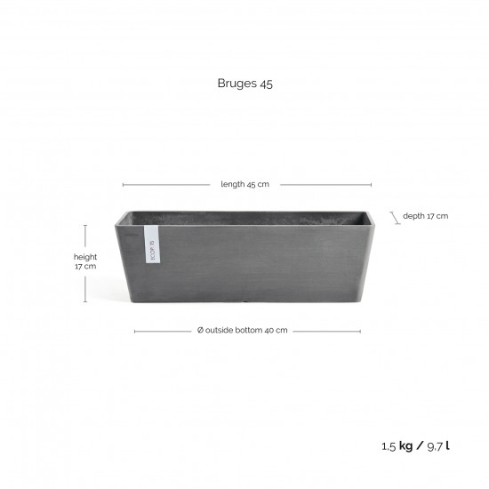 Rectangular planter Bruges 45 Grey Renctangular bruges Rectangular planter Bruges 45 Grey Renctangular bruges