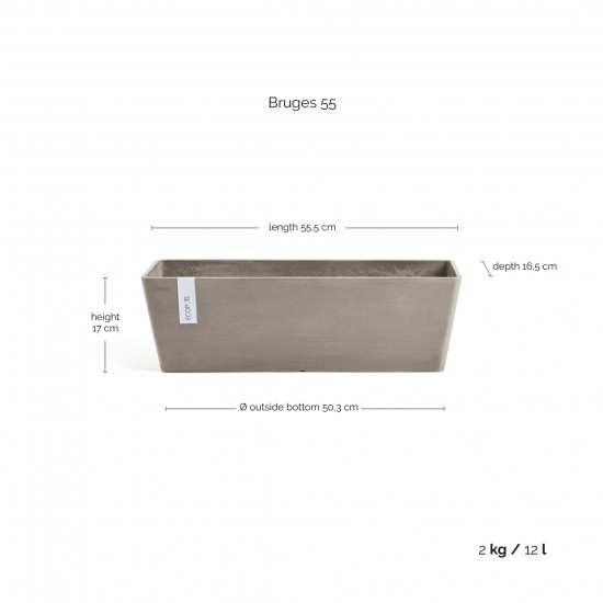 Rectangular planter Bruges 55 Taupe Renctangular bruges Rectangular planter Bruges 55 Taupe Renctangular bruges