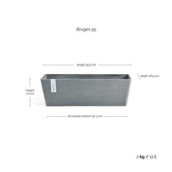 Rectangular planter Bruges 55 Blue Grey Renctangular bruges Rectangular planter Bruges 55 Blue Grey Renctangular bruges
