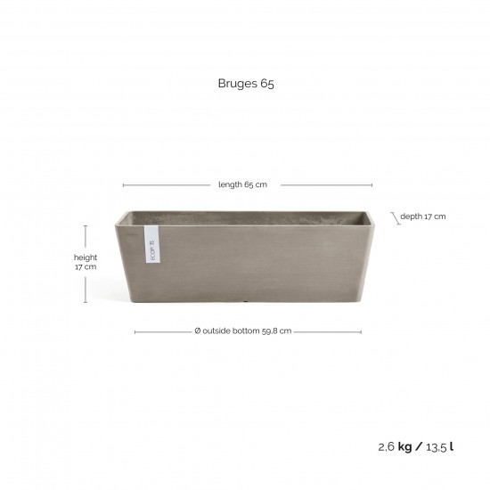 Rectangular planter Bruges 65 Taupe Renctangular bruges Rectangular planter Bruges 65 Taupe Renctangular bruges