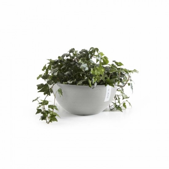 Round bowl pot Brussels 25 White Grey Brussels pot 