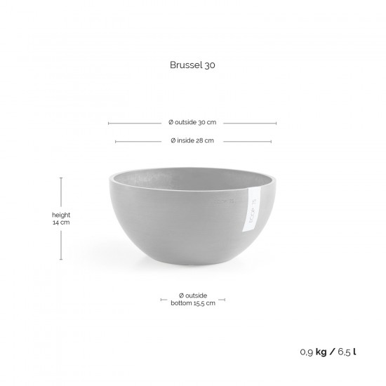 Round bowl pot Brussels 30 Taupe Brussels pot 