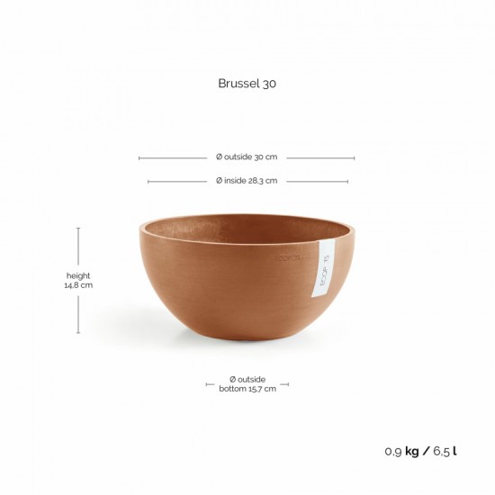 Round bowl pot Brussels 30 Terracotta Brussels pot 