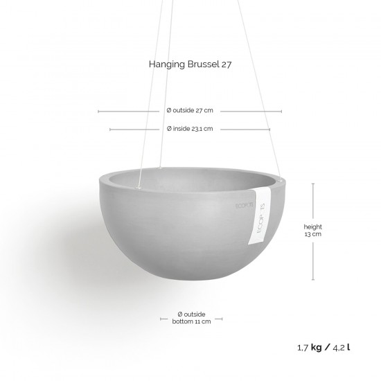 Hanging bowl Brussels 27 Grey Hanging pot brussels