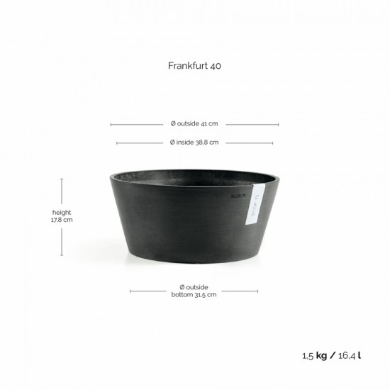 Frankfurt round pot 40 Dark Grey Frankfurt pot 