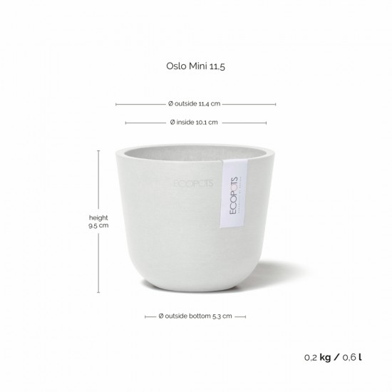 Oslo Mini small pot 11 Pure White Small pots