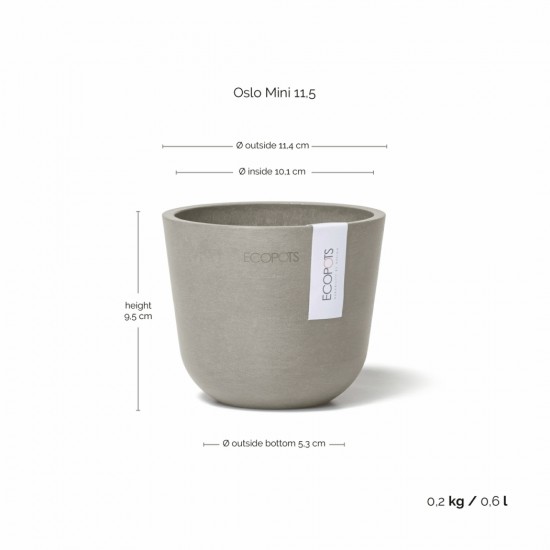 Oslo Mini small pot 11 Taupe Small pots