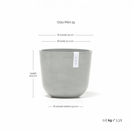 Γλαστράκι Oslo Mini 19 White Grey Μικρές γλάστρες Γλαστράκι Oslo Mini 19 White Grey Μικρές γλάστρες