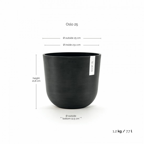 Oslo round pot 25 Dark Grey Oslo pot 