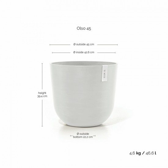 Oslo round pot 45 Pure White Oslo pot 