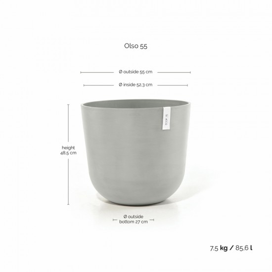 Oslo round pot 55 White Grey Oslo pot 