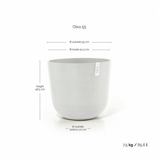 Oslo round pot 55 Pure White Oslo pot 