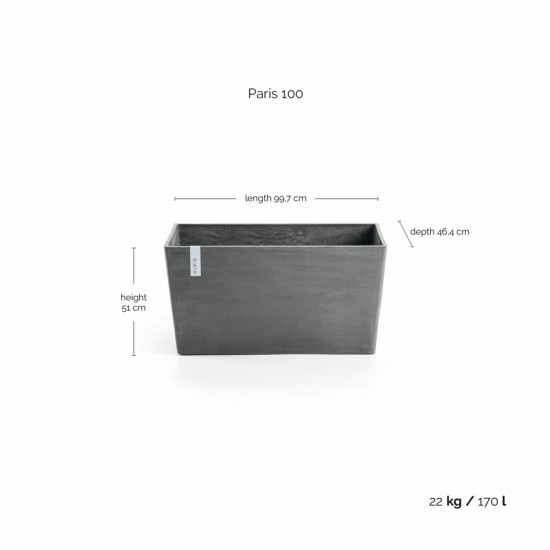 Big planter Paris 100 Grey Rectangular paris 