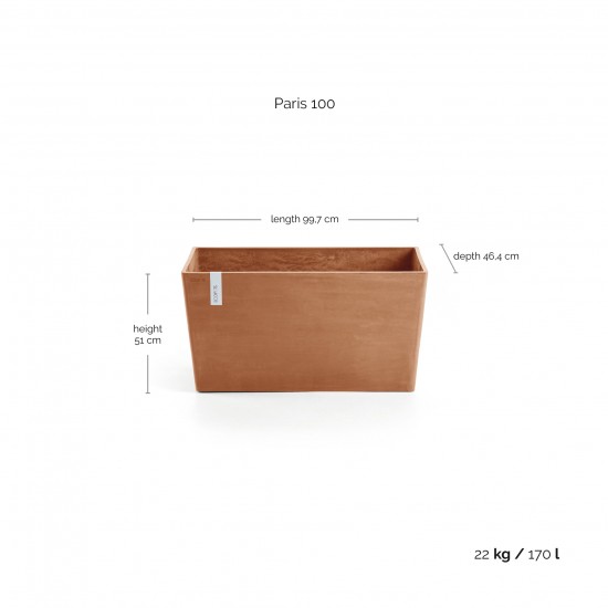 Big planter Paris 100 Terracotta Rectangular paris Big planter Paris 100 Terracotta Rectangular paris