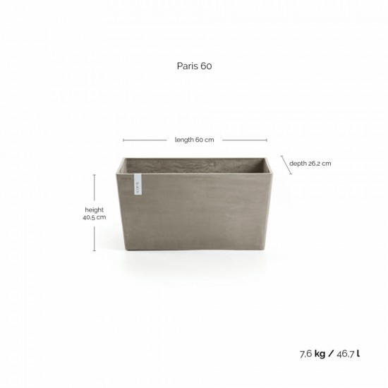 Big planter Paris 60 Taupe Rectangular paris 